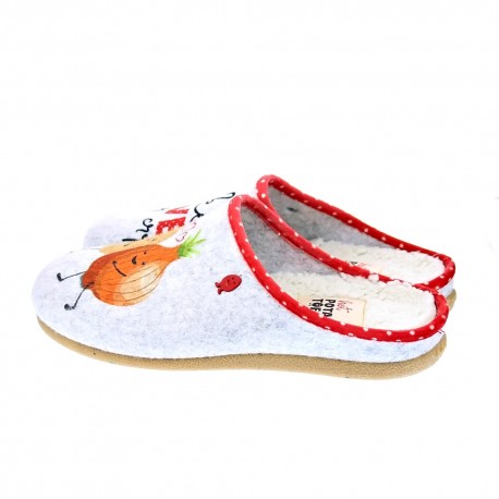 Pantuflas Potatoes zapatos Mujer modelo Lullange Gris 