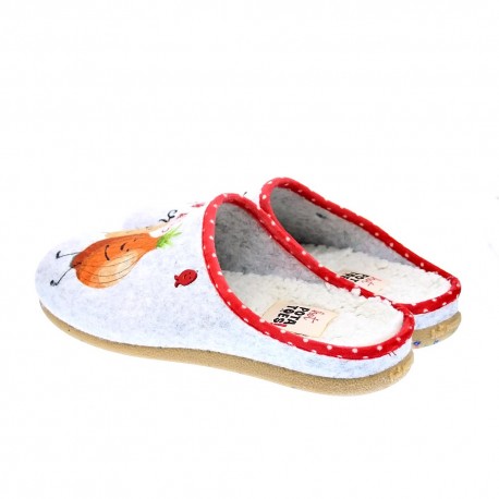 Pantuflas Potatoes zapatos Mujer modelo Lullange Gris 