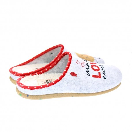 Pantuflas Potatoes zapatos Mujer modelo Lullange Gris 