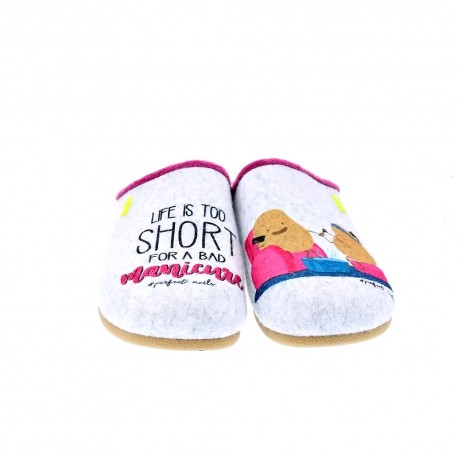 Pantuflas Potatoes zapatos Mujer modelo Tuam Gris 