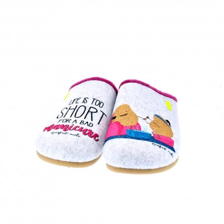 Pantuflas Potatoes zapatos Mujer modelo Tuam Gris 