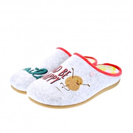 Pantuflas Potatoes zapatos Mujer modelo Laragh Gris 