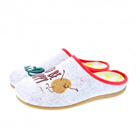 Pantuflas Potatoes zapatos Mujer modelo Laragh Gris 