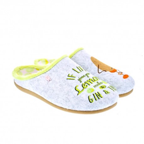 Pantuflas Potatoes zapatos Mujer modelo Bunratty Gris 