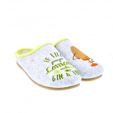 Pantuflas Potatoes zapatos Mujer modelo Bunratty Gris 
