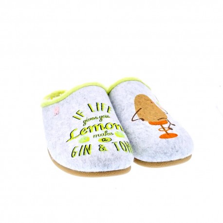 Pantuflas Potatoes zapatos Mujer modelo Bunratty Gris 