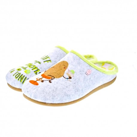 Pantuflas Potatoes zapatos Mujer modelo Bunratty Gris 