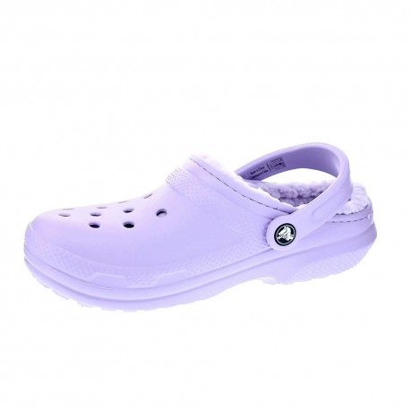 Zuecos Crocs zapatos Mujer modelo Classic Lined Violeta 