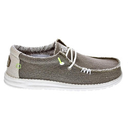 Mocasines Hey Dude zapatos Hombre modelo Wally Braided Verde Elástico