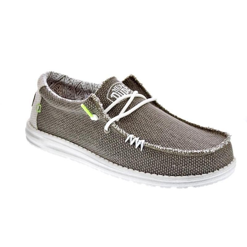 Mocasines Hey Dude zapatos Hombre modelo Wally Braided Verde Elástico