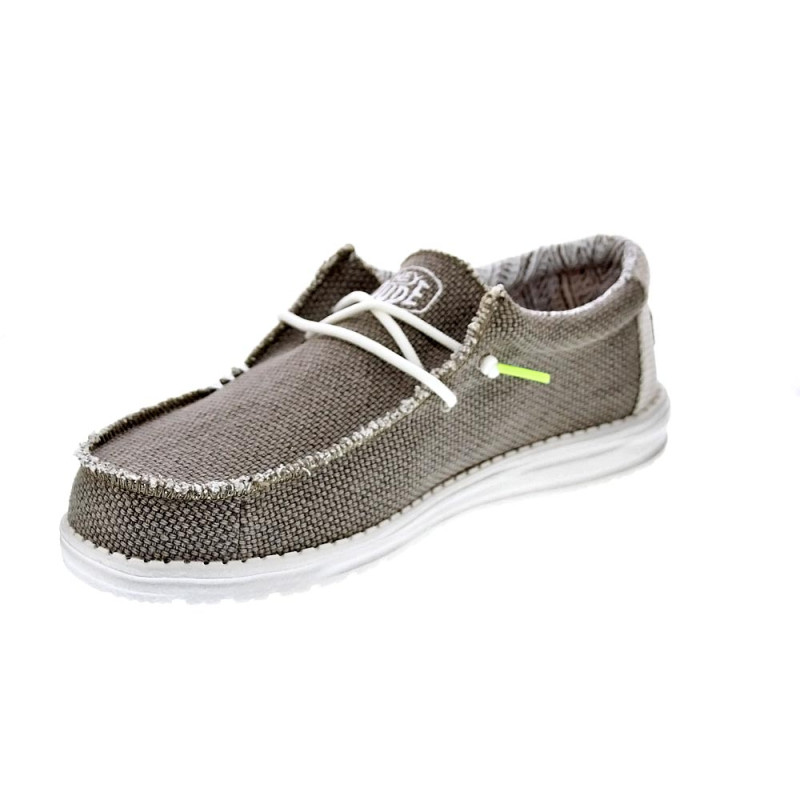 Mocasines Hey Dude zapatos Hombre modelo Wally Braided Verde Elástico