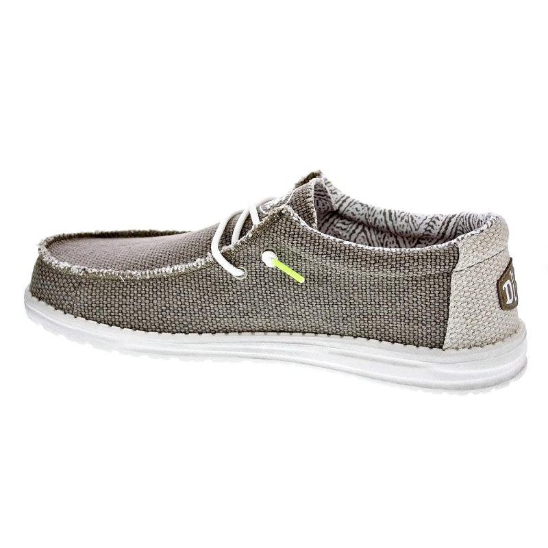 Mocasines Hey Dude zapatos Hombre modelo Wally Braided Verde Elástico