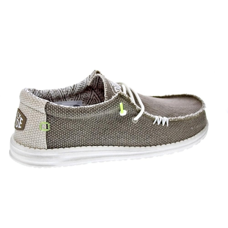 Mocasines Hey Dude zapatos Hombre modelo Wally Braided Verde Elástico
