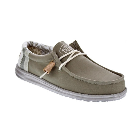 Mocasines Hey Dude zapatos Hombre modelo Wally Linen Natural Verde Elástico