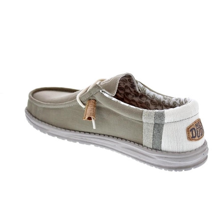 Mocasines Hey Dude zapatos Hombre modelo Wally Linen Natural Verde Elástico