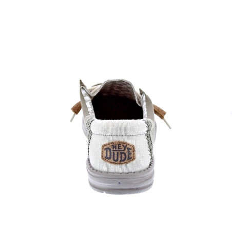 Mocasines Hey Dude zapatos Hombre modelo Wally Linen Natural Verde Elástico