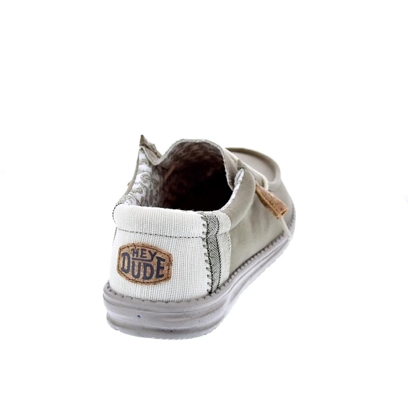 Mocasines Hey Dude zapatos Hombre modelo Wally Linen Natural Verde Elástico