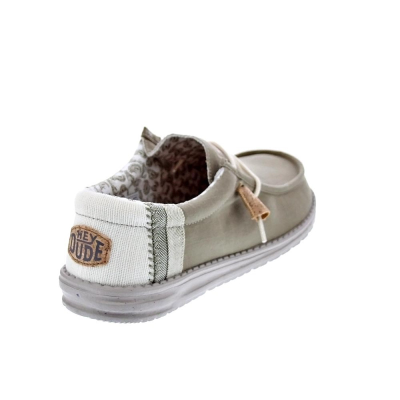 Mocasines Hey Dude zapatos Hombre modelo Wally Linen Natural Verde Elástico