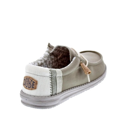 Mocasines Hey Dude zapatos Hombre modelo Wally Linen Natural Verde Elástico