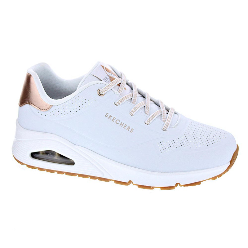 Zapatillas Skechers zapatos Mujer modelo Uno Shimmer Blanco Cordón