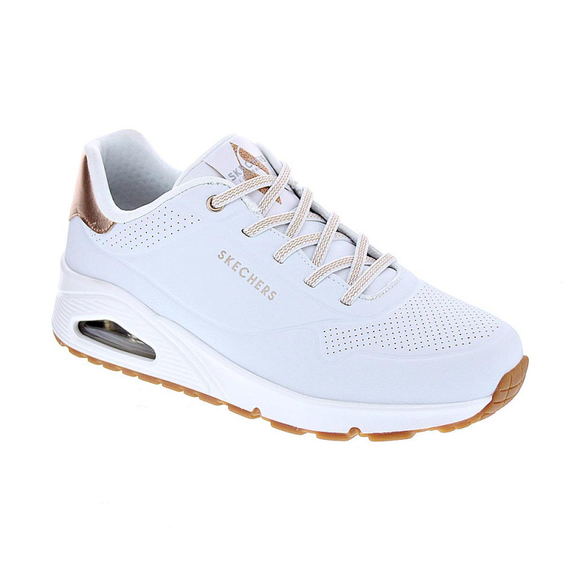 Zapatillas Skechers zapatos Mujer modelo Uno Shimmer Blanco Cordón