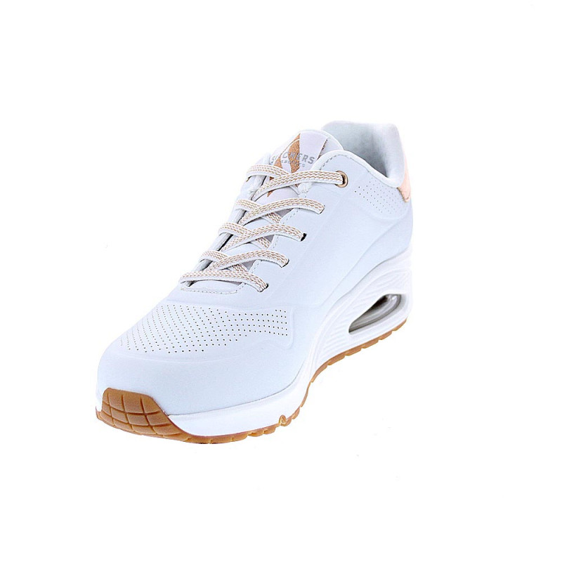 Zapatillas Skechers zapatos Mujer modelo Uno Shimmer Blanco Cordón