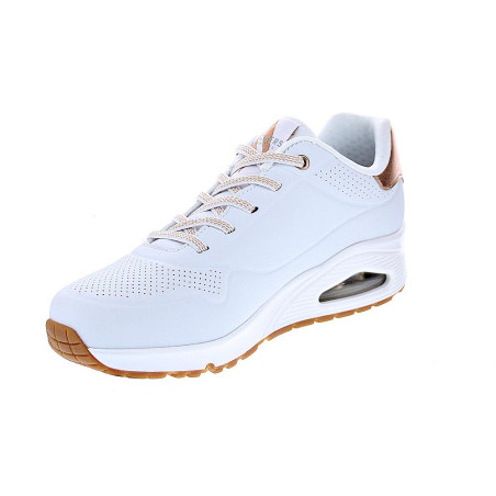 Zapatillas Skechers zapatos Mujer modelo Uno Shimmer Blanco Cordón