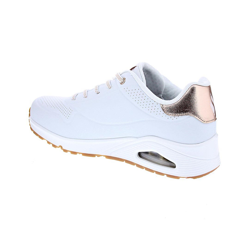 Zapatillas Skechers zapatos Mujer modelo Uno Shimmer Blanco Cordón