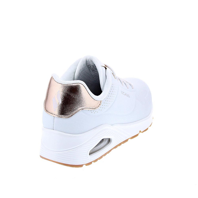Zapatillas Skechers zapatos Mujer modelo Uno Shimmer Blanco Cordón
