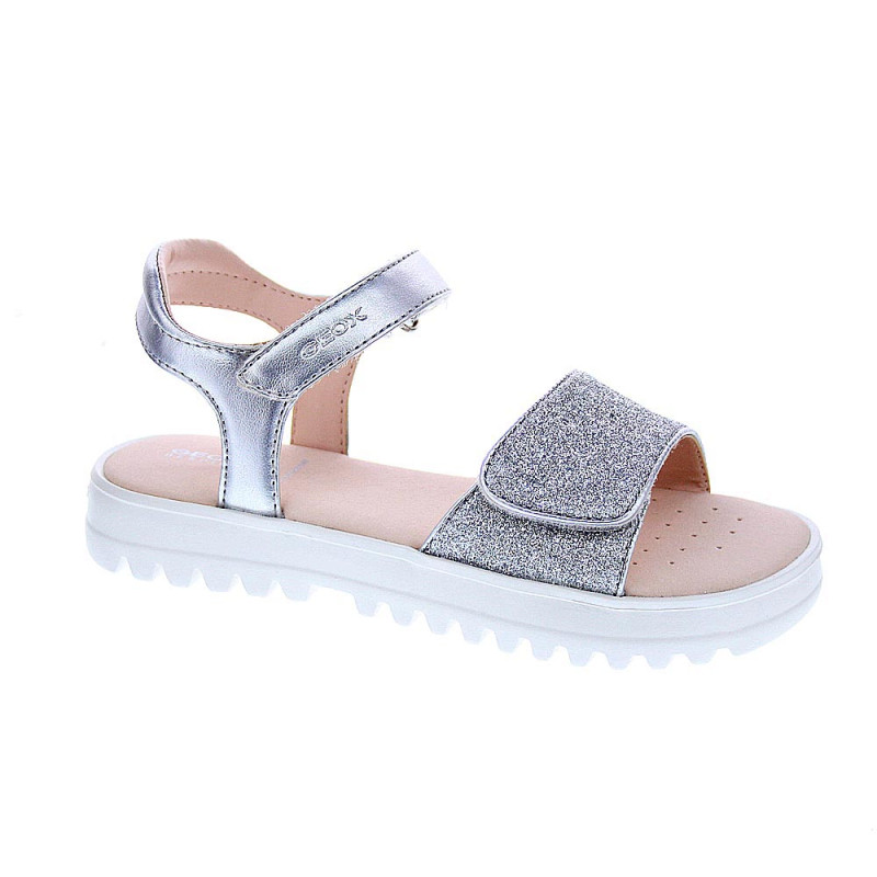 Sandalias Geox zapatos Niña modelo Coralie Plata 