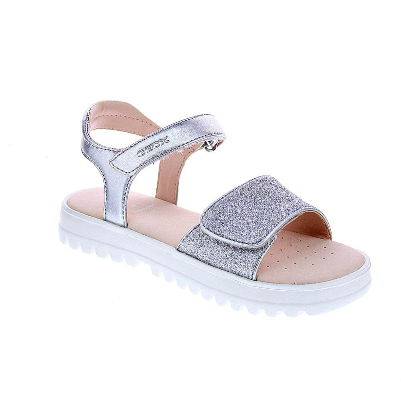 Sandalias Geox zapatos Niña modelo Coralie Plata 