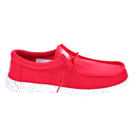 Mocasines Hey Dude zapatos Hombre modelo Wally Slub Rojo 