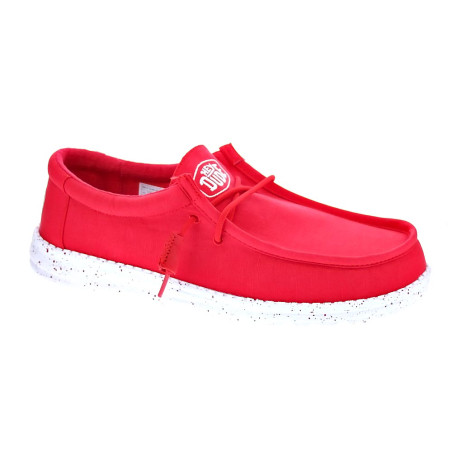 Mocasines Hey Dude zapatos Hombre modelo Wally Slub Rojo 