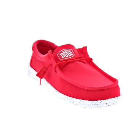 Mocasines Hey Dude zapatos Hombre modelo Wally Slub Rojo 