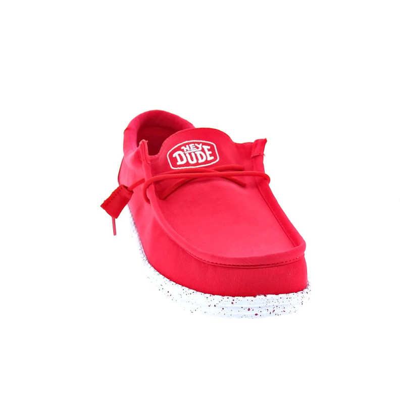 Mocasines Hey Dude zapatos Hombre modelo Wally Slub Rojo 