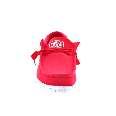 Mocasines Hey Dude zapatos Hombre modelo Wally Slub Rojo 