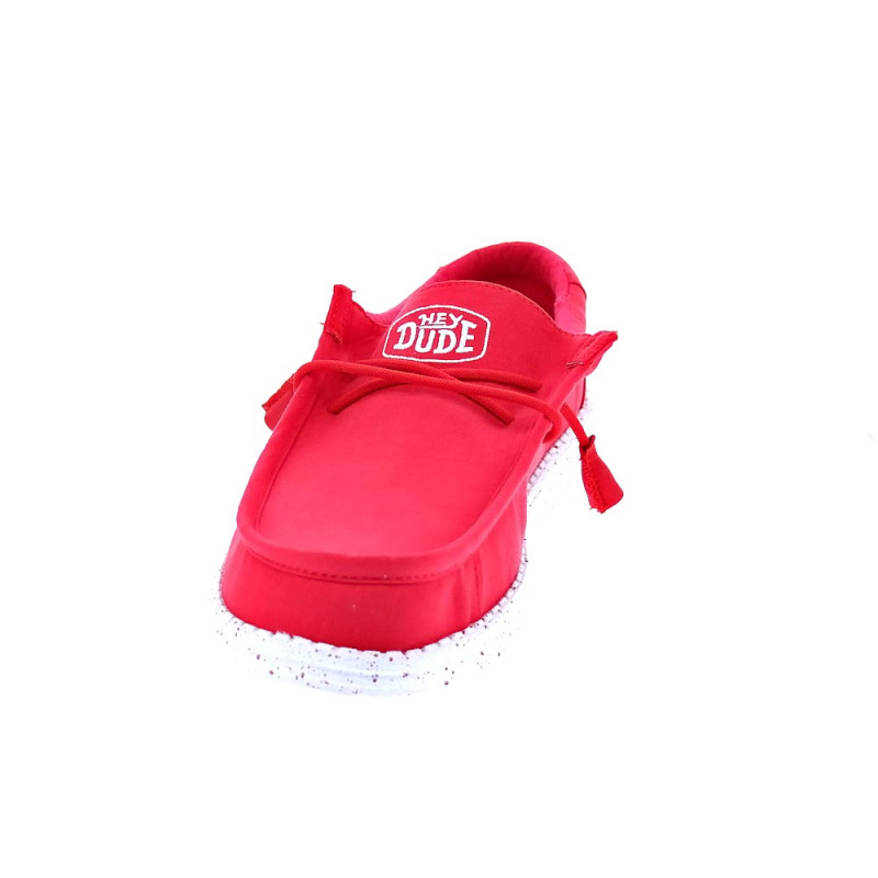 Mocasines Hey Dude zapatos Hombre modelo Wally Slub Rojo 
