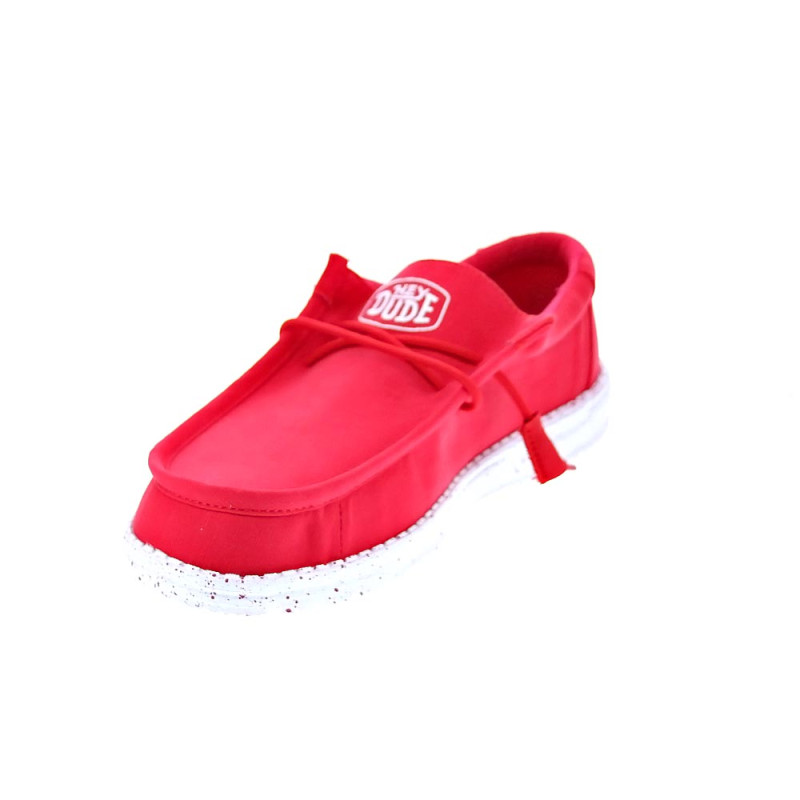 Mocasines Hey Dude zapatos Hombre modelo Wally Slub Rojo 