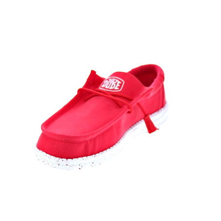 Mocasines Hey Dude zapatos Hombre modelo Wally Slub Rojo 