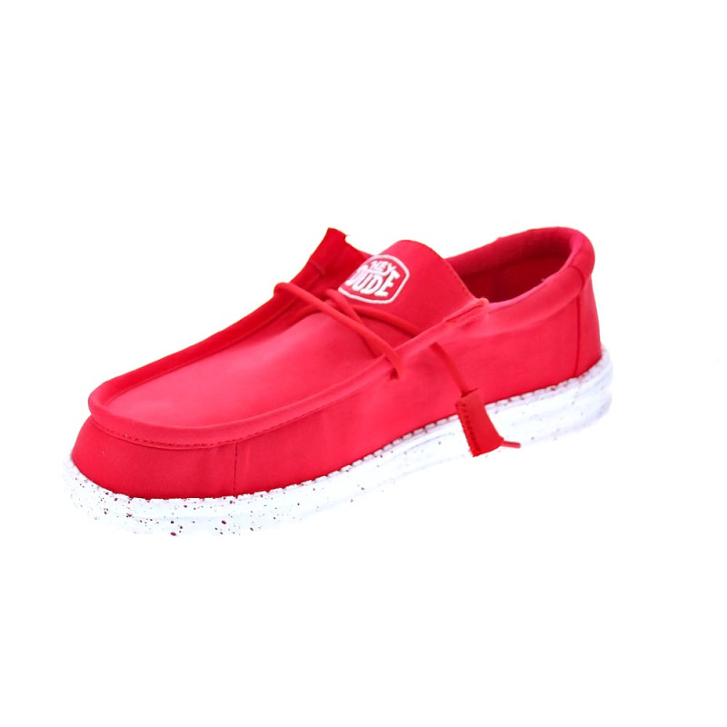 Mocasines Hey Dude zapatos Hombre modelo Wally Slub Rojo 