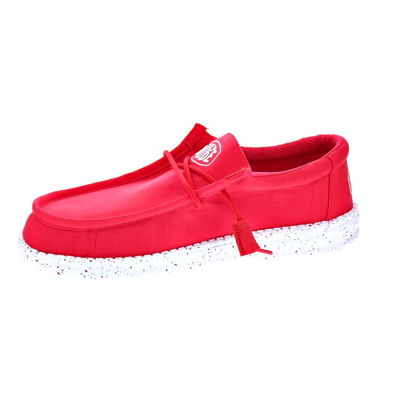 Mocasines Hey Dude zapatos Hombre modelo Wally Slub Rojo 