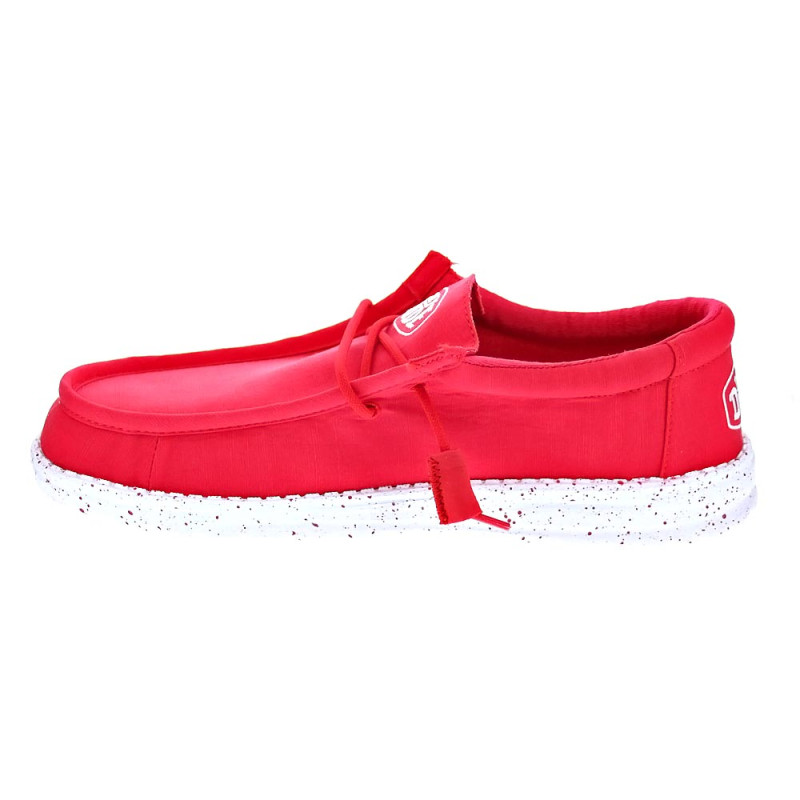 Mocasines Hey Dude zapatos Hombre modelo Wally Slub Rojo 