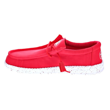 Mocasines Hey Dude zapatos Hombre modelo Wally Slub Rojo 