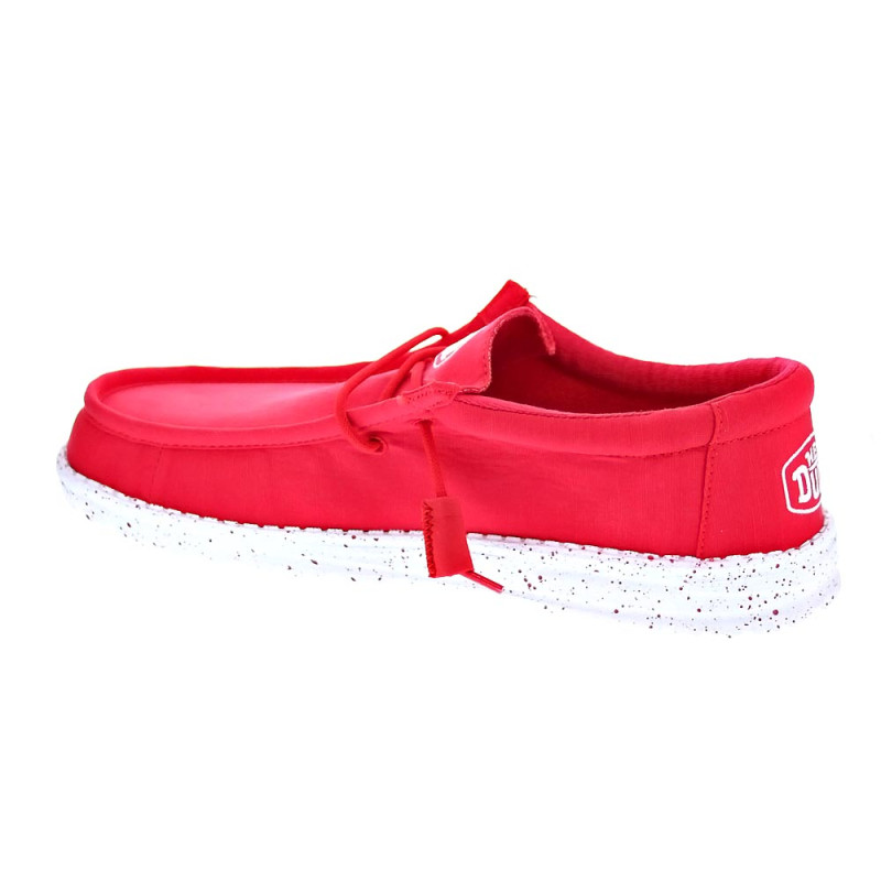 Mocasines Hey Dude zapatos Hombre modelo Wally Slub Rojo 