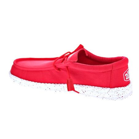 Mocasines Hey Dude zapatos Hombre modelo Wally Slub Rojo 