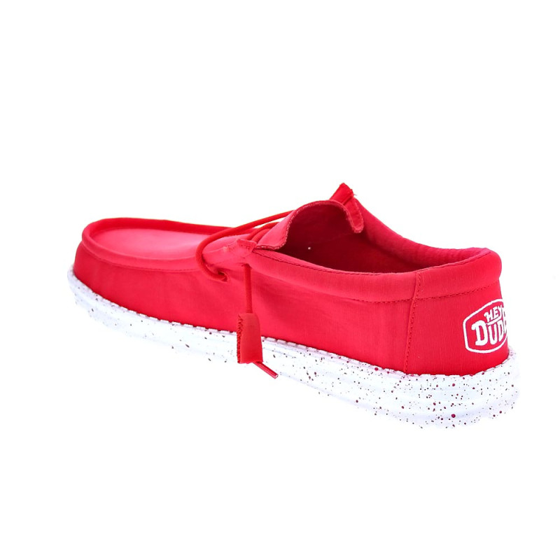 Mocasines Hey Dude zapatos Hombre modelo Wally Slub Rojo 