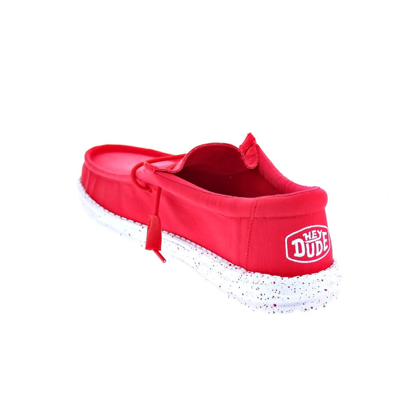 Mocasines Hey Dude zapatos Hombre modelo Wally Slub Rojo 