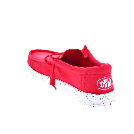 Mocasines Hey Dude zapatos Hombre modelo Wally Slub Rojo 