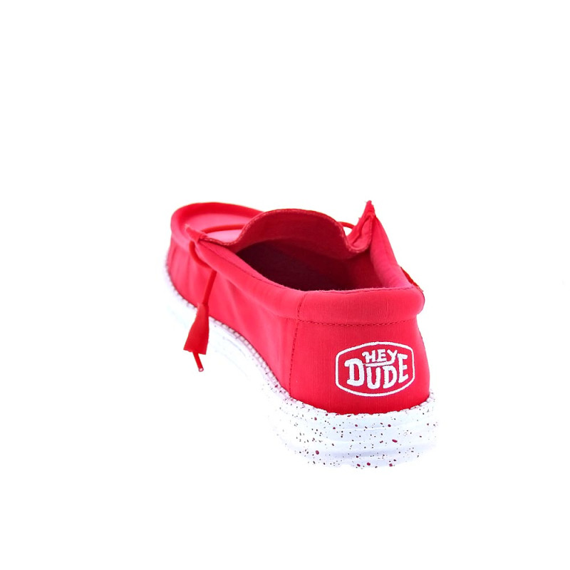 Mocasines Hey Dude zapatos Hombre modelo Wally Slub Rojo 
