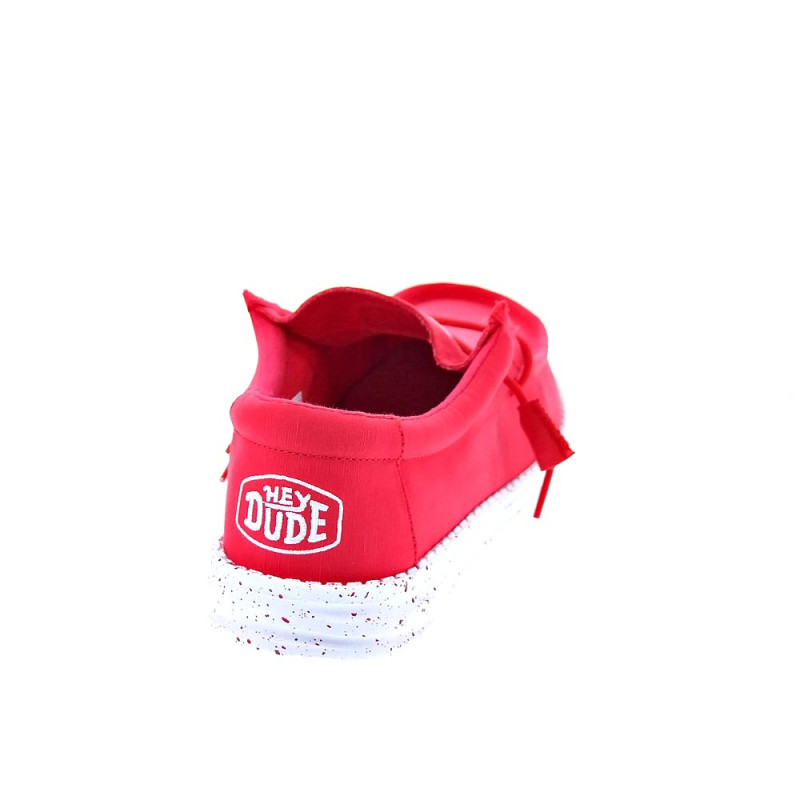 Mocasines Hey Dude zapatos Hombre modelo Wally Slub Rojo 